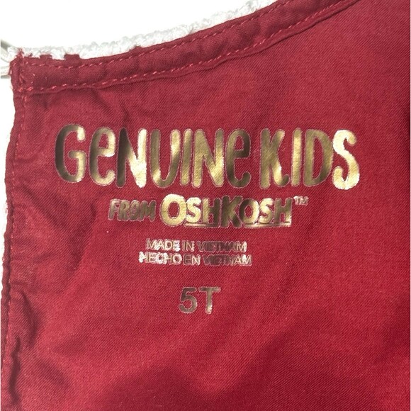 Genuine Kids by OshKosh Dress Lace Embroidered Scalloped Hem White Red - Picture 3 of 9